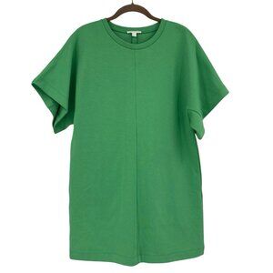 COS Size Small  Bright Green Short Sleeve Crew Neck Mini Shirt Dress
